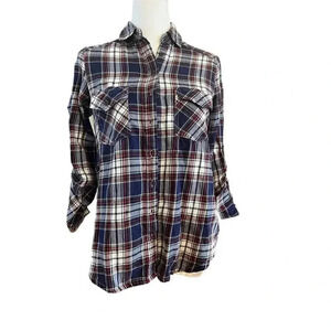 Taylor and Sage casual flannel with lace back plaid front size extra small